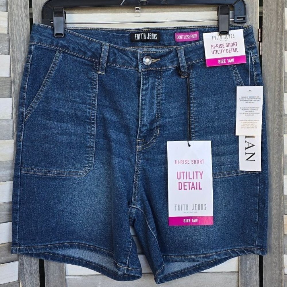 Hi-Rise Short Utility Detail | Faith Jeans | 18W
